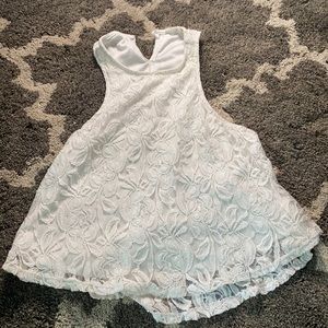 Lace white top with sheer back